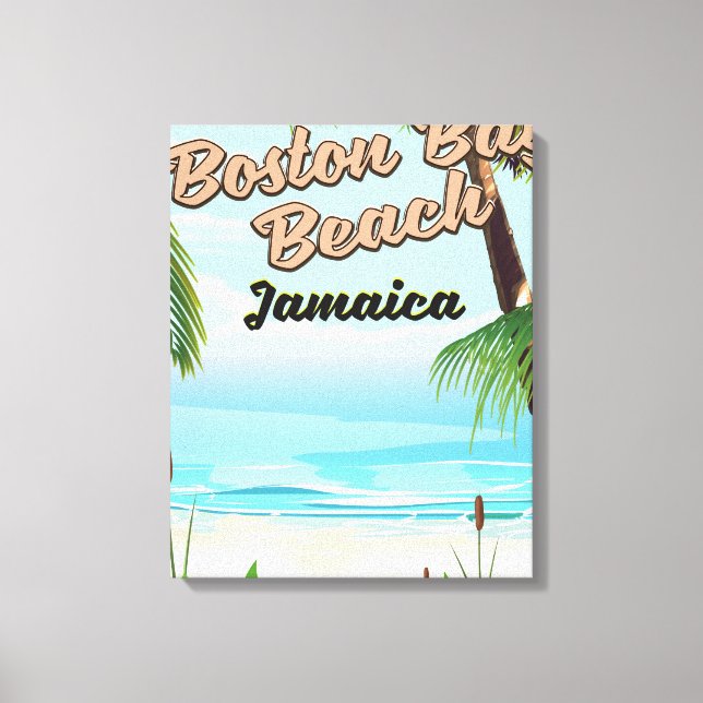 Lienzo playa de la bahía de Boston, Jamaica (Anverso)