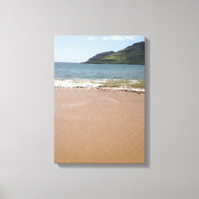 Lienzo Playa de la bahía de Kalapaki en Kauai en Hawaii (Anverso)