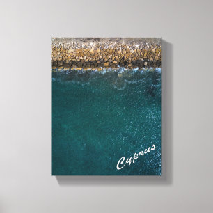 Lienzo Playa de mar de Chipre agua de verano azul