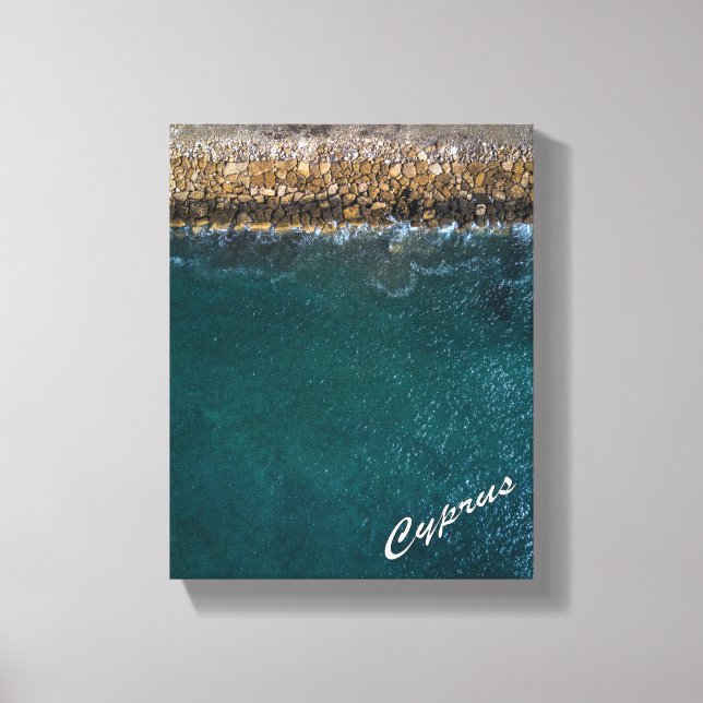 Lienzo Playa de mar de Chipre agua de verano azul (Anverso)