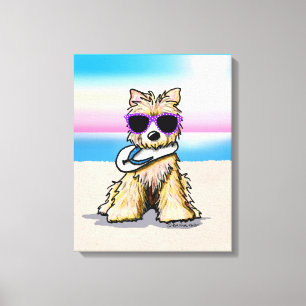 Lienzo Playa de Perro de Cairn Terrier de KiniArt