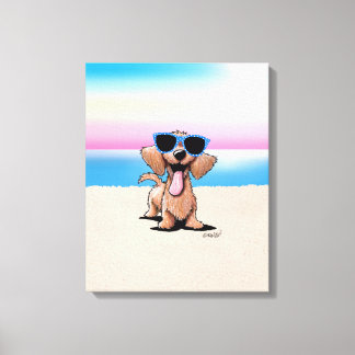 Lienzo Playa de perros Dachshund con cable de KiniArt