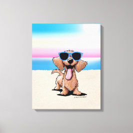 Lienzo Playa de perros Dachshund con cable de KiniArt
