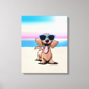 Lienzo Playa de perros Dachshund con cable de KiniArt