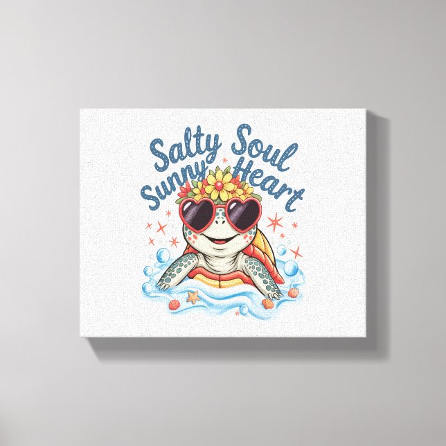 Lienzo Playa de Verano de Flores de Tortuga (Anverso)