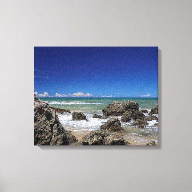Lienzo Playa del Río Da Barra | Trancoso, Estado de Bahía (Anverso)