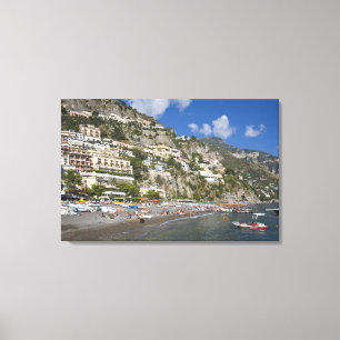 Lienzo Playa en Positano, Campania, Italia