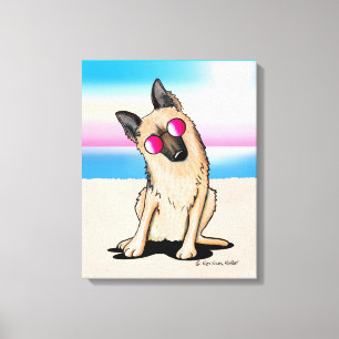 Lienzo Playa KiniArt Alemana Shepherd