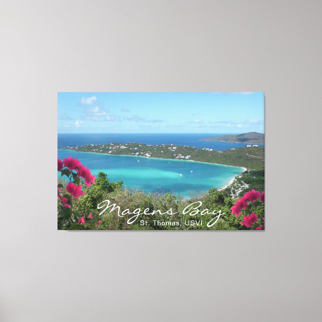 Lienzo Playa Magens Bay St. Thomas, USVI Tropical (Anverso)