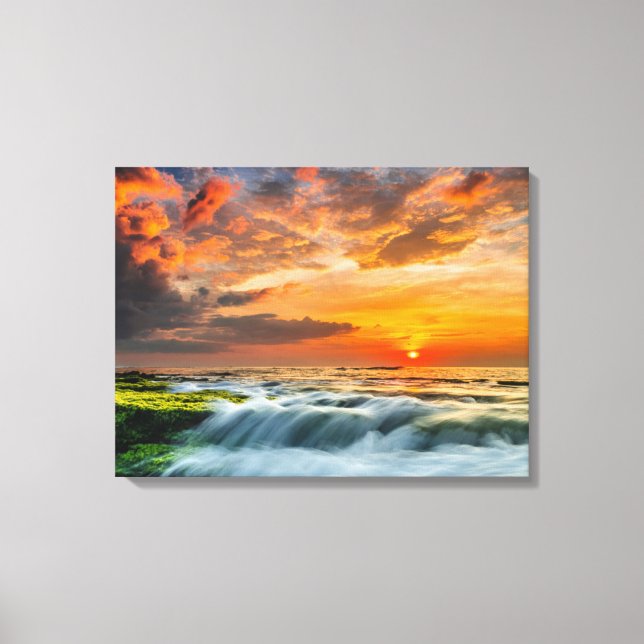 Lienzo Playa Manyar Al Amanecer (Anverso)