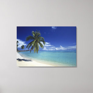 Lienzo Playa Matira en la isla de Bora Bora,