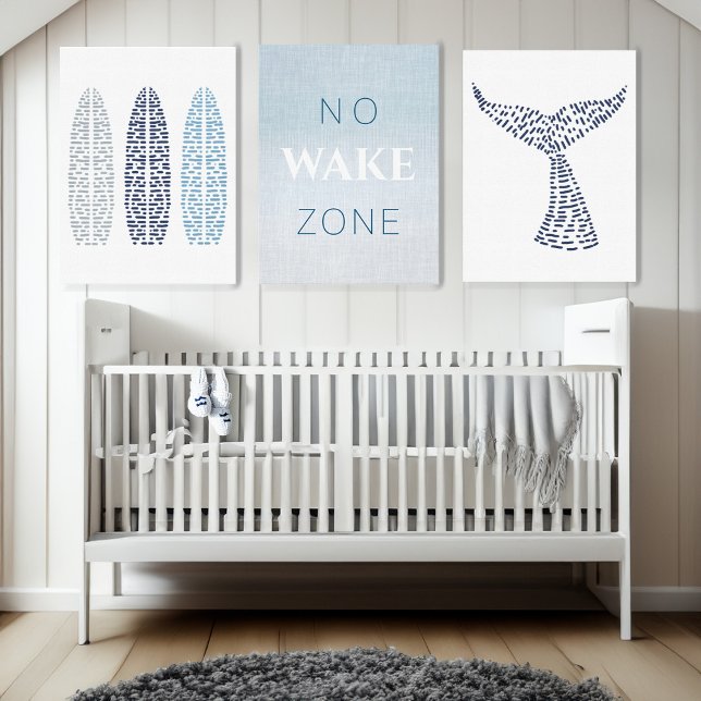 Lienzo Playa Náutica Bebé Sin Zona De Despertar (Nautical Beach Baby No Wake Zone Canvas Print)