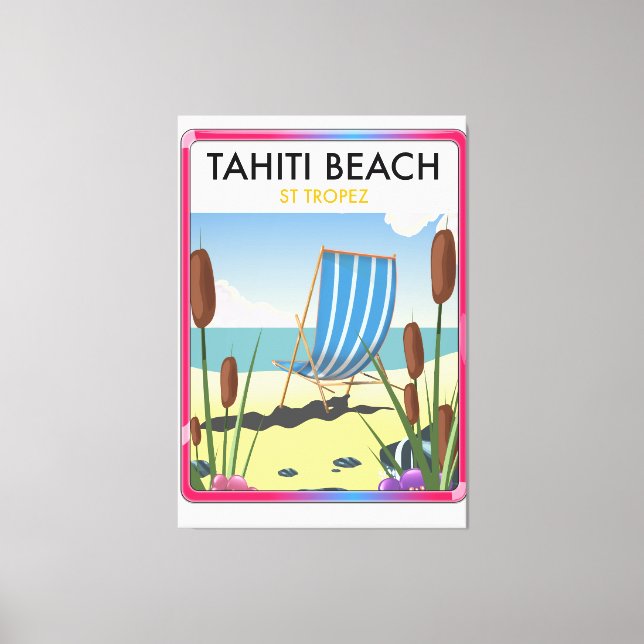 Lienzo Playa Tahití st tropez (Anverso)