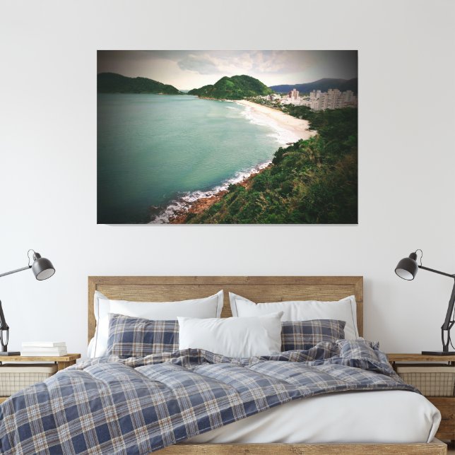 Lienzo Playa Tombo - Guarujá - Brasil (Insitu(Dormitorio))