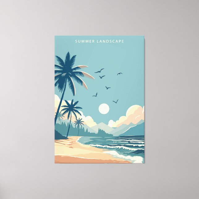 Lienzo Playa tropical (Anverso)