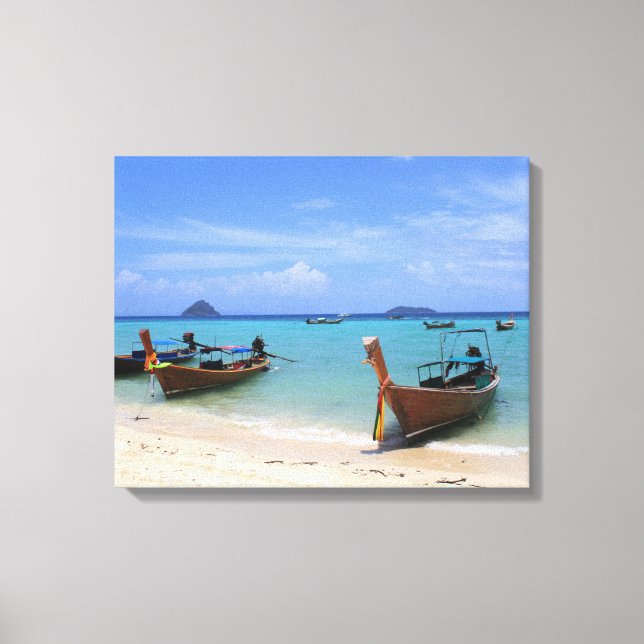 Lienzo Playa tropical (Anverso)