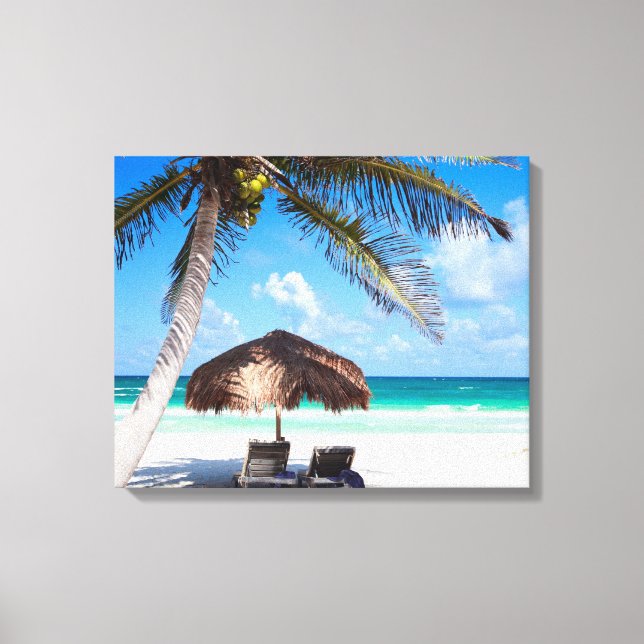 Lienzo Playa tropical (Anverso)