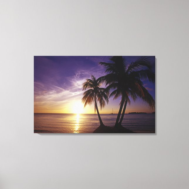 Lienzo Playas en Negril, Jamaica (Anverso)