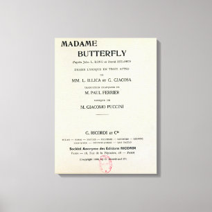 Lienzo Playbill para señora Butterfly de Giacomo