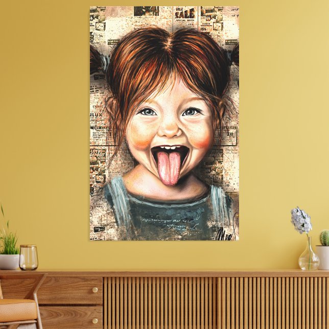 Lienzo Playful Girl Funny Canvas Print (Insitu (Sala de estar))