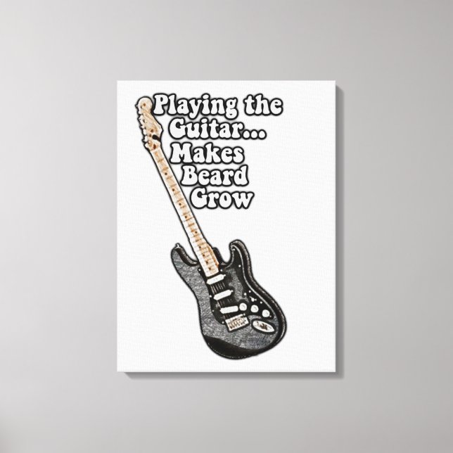 Lienzo Playing the guitar makes beard grow. funny words (Anverso)