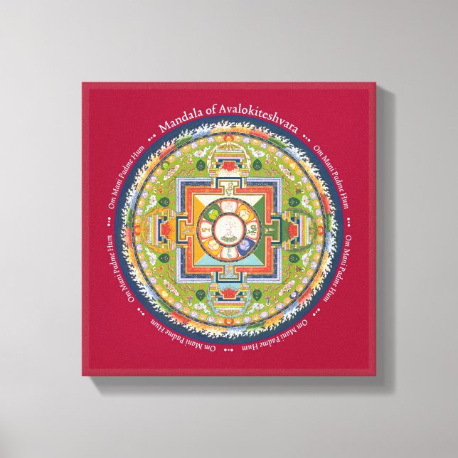 Lienzo PLAZA CANVAS - Mandala de Chenrezig (Compasión) (Anverso)
