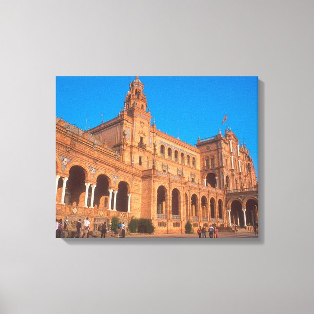 Lienzo Plaza de España en Sevilla. (Anverso)
