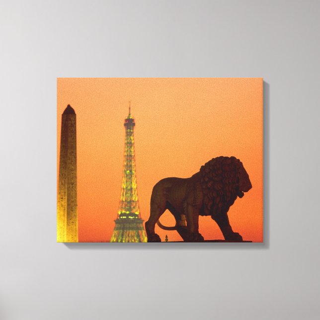 Lienzo Plaza de la Concordia; Torre Eiffel; Obelisco; (Anverso)