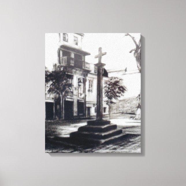 Lienzo Plaza de las Bárbaras (A Coruña) (Anverso)