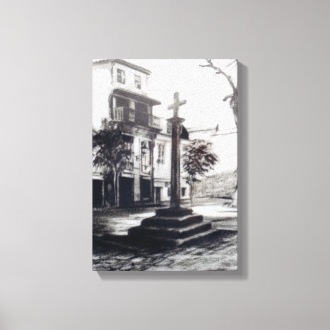 Lienzo Plaza de las Bárbaras (A Coruña) (Anverso)