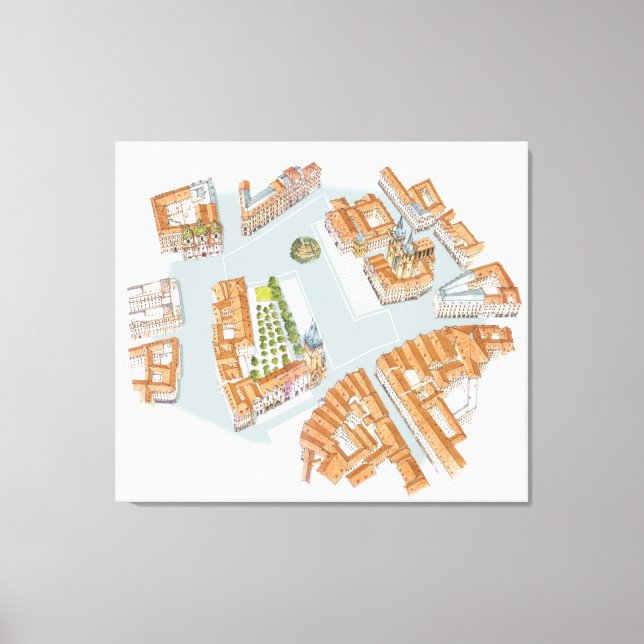 Lienzo Plaza del casco antiguo. Praga Checo (Anverso)