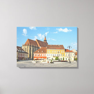 Lienzo Plaza del Consejo de Brașov, Transilvania, Rumania