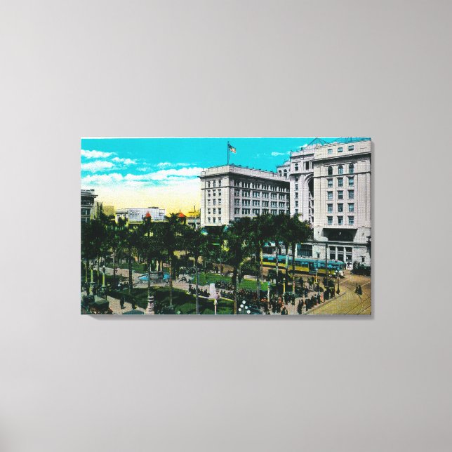 Lienzo Plaza Park y U.S. Grant HotelSan Diego, CA (Anverso)