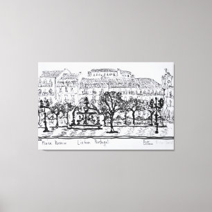 Lienzo Plaza Placa Rossio  Lisboa, Portugal