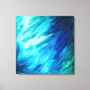 Lienzo Pluma abstracta verde azul
