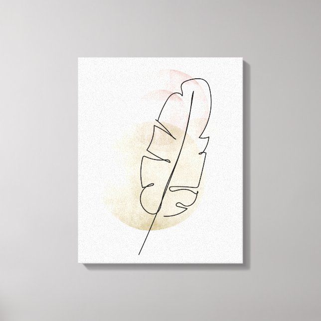 Lienzo Pluma beige boho  (Anverso)