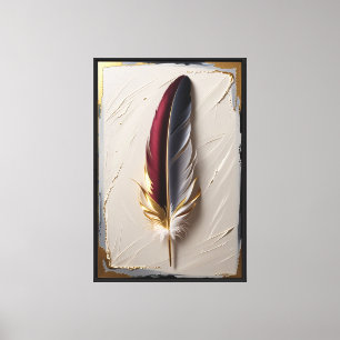 Lienzo Pluma de Gracia Imperial Minimalista de Lujo
