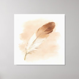 Lienzo Pluma de pintura al óleo 3D minimalista marrón neu