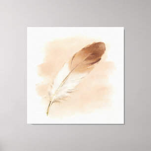 Lienzo Pluma de pintura al óleo 3D minimalista marrón neu