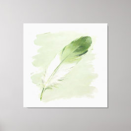 Lienzo Pluma de pintura al óleo 3D minimalista verde