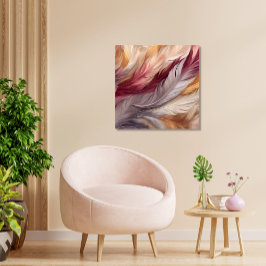 Lienzo Plumas opulentas: beige de lujo, taúpe, rosa