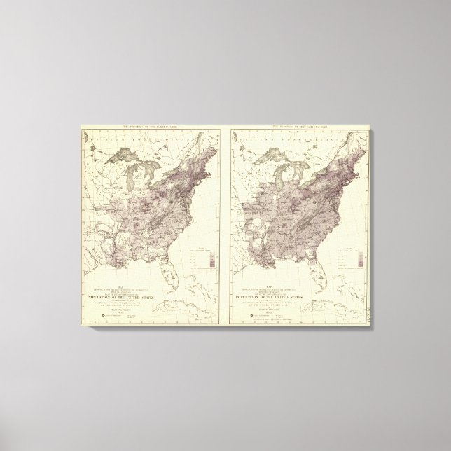 Lienzo Población de Estados Unidos 1830-1840 (Anverso)