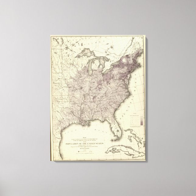 Lienzo Población de Estados Unidos 1850 (Anverso)