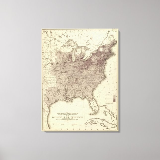 Lienzo Población de Estados Unidos 1860 (Anverso)