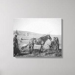 Lienzo Población del Cree del nativo americano de Canad