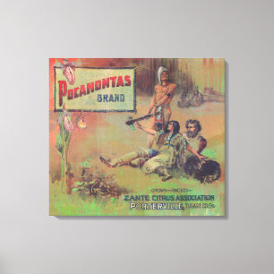 Lienzo Pocahontas LabelPorterville anaranjado, CA