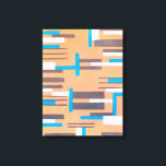 Lienzo Pochoir de jazz vintage Art Deco, patrón geométric<br><div class="desc">Diseño de fondo de fondo de fondo de ilustracion vintage art deco jazz pochoir de Serge Gladky de Nouvelles Compositions Decoratives, París, 1929. El pochoir es una técnica de esténcil común en pinturas surrealistas. Un diseño cubista elegante y de moda con formas geométricas y colores en colores complementarios de naranja,...</div>