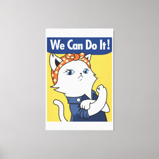 Lienzo ¡Podemos Hacerlo! El gato blanco Rosie the Riveter