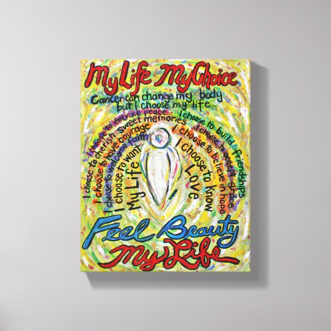 Lienzo Poema de cáncer Angel Pintura de tela envuelta (Anverso)