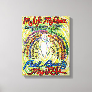 Lienzo Poema de cáncer Angel Pintura de tela envuelta